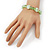 Pale Green/White Heart & Faceted Bead Flex Bracelet - 18cm Length - view 4