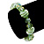 Pale Green/White Heart & Faceted Bead Flex Bracelet - 18cm Length - view 2
