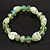 Pale Green/White Heart & Faceted Bead Flex Bracelet - 18cm Length - view 5