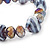 Purple/White Heart & Faceted Bead Flex Bracelet - 18cm Length - view 3