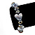 Purple/White Heart & Faceted Bead Flex Bracelet - 18cm Length - view 2