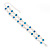 Two Row Clear/ Turquoise Coloured Swarovski Crystal Bracelet - 17cm Length (7cm extension) - view 2
