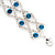 Two Row Clear/ Turquoise Coloured Swarovski Crystal Bracelet - 17cm Length (7cm extension) - view 8