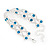 Two Row Clear/ Turquoise Coloured Swarovski Crystal Bracelet - 17cm Length (7cm extension) - view 9