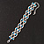 Two Row Clear/ Turquoise Coloured Swarovski Crystal Bracelet - 17cm Length (7cm extension) - view 5