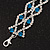 Two Row Clear/ Turquoise Coloured Swarovski Crystal Bracelet - 17cm Length (7cm extension) - view 7