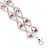 Two Row Pink/Clear Swarovski Crystal Bracelet - 17cm Length (7cm extension) - view 9