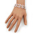 Two Row Pink/Clear Swarovski Crystal Bracelet - 17cm Length (7cm extension) - view 3