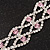 Two Row Pink/Clear Swarovski Crystal Bracelet - 17cm Length (7cm extension) - view 5