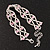 Two Row Pink/Clear Swarovski Crystal Bracelet - 17cm Length (7cm extension) - view 4