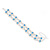 Two Row Light Blue/ Clear Swarovski Crystal Bracelet - 17cm Length (7cm extension) - view 3