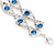 Two Row Light Blue/ Clear Swarovski Crystal Bracelet - 17cm Length (7cm extension) - view 8