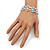 Two Row Light Blue/ Clear Swarovski Crystal Bracelet - 17cm Length (7cm extension) - view 4