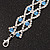 Two Row Light Blue/ Clear Swarovski Crystal Bracelet - 17cm Length (7cm extension) - view 7