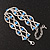 Two Row Light Blue/ Clear Swarovski Crystal Bracelet - 17cm Length (7cm extension) - view 2