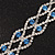 Two Row Light Blue/ Clear Swarovski Crystal Bracelet - 17cm Length (7cm extension) - view 6