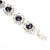 Light Purple/Clear Swarovski Crystal Floral Bracelet In Rhodium Plated Metal - 17cm Length - view 6