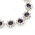 Light Purple/Clear Swarovski Crystal Floral Bracelet In Rhodium Plated Metal - 17cm Length - view 4