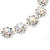 Clear/ AB Crystal Floral Bracelet In Rhodium Plated Metal - 17cm Length - view 6