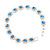 Light Blue /Clear Swarovski Crystal Floral Bracelet In Rhodium Plated Metal - 17cm Length - view 8