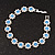 Light Blue /Clear Swarovski Crystal Floral Bracelet In Rhodium Plated Metal - 17cm Length - view 4