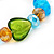 Multicoloured Heart & Faceted Bead Flex Bracelet - 18cm Length - view 5