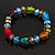 Multicoloured Heart & Faceted Bead Flex Bracelet - 18cm Length - view 7