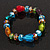 Multicoloured Heart & Faceted Bead Flex Bracelet - 18cm Length - view 4