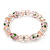 Floral Pink Glass Bead & Crystal Ring Flex Bracelet - Up to 21cm Length - view 6