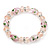 Floral Pink Glass Bead & Crystal Ring Flex Bracelet - Up to 21cm Length - view 2