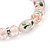 Floral Pink Glass Bead & Crystal Ring Flex Bracelet - Up to 21cm Length - view 5