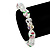 Floral White/Transparent Glass Bead & Crystal Ring Flex Bracelet - Up to 21cm Length - view 3