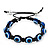 Evil Eye Acrylic Bead Protection Bracelet in Blue/Black - 9mm Diameter - Adjustable - view 4
