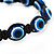 Evil Eye Acrylic Bead Protection Bracelet in Blue/Black - 9mm Diameter - Adjustable - view 3