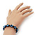 Evil Eye Acrylic Bead Protection Bracelet in Blue/Black - 9mm Diameter - Adjustable - view 2