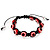 Evil Eye Acrylic Bead Protection Bracelet in Red/Black - 9mm Diameter - Adjustable - view 5