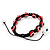 Evil Eye Acrylic Bead Protection Bracelet in Red/Black - 9mm Diameter - Adjustable - view 4