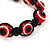 Evil Eye Acrylic Bead Protection Bracelet in Red/Black - 9mm Diameter - Adjustable - view 3