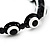 Evil Eye Acrylic Bead Protection Bracelet in Black/White - 9mm Diameter - Adjustable - view 4
