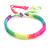 Plaited Neon Multicoloured Silk Cord With Silver Tone Bead Friendship Bracelet - Adjustable - view 4