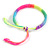 Plaited Neon Multicoloured Silk Cord With Silver Tone Bead Friendship Bracelet - Adjustable - view 5