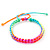 Plaited Neon Multicoloured Silk Cord With Silver Tone Bead Friendship Bracelet - Adjustable - view 8