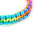 Plaited Neon Multicoloured Silk Cord With Silver Tone Bead Friendship Bracelet - Adjustable - view 6