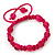Unisex Magenta Glass Bead Teen Buddhist Bracelet On Silk String - view 4