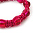 Unisex Magenta Glass Bead Teen Buddhist Bracelet On Silk String - view 3