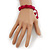Unisex Magenta Glass Bead Teen Buddhist Bracelet On Silk String - view 2