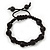 Unisex Black Glass Bead Teen Buddhist Bracelet On Silk String - view 4
