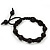 Unisex Black Glass Bead Teen Buddhist Bracelet On Silk String - view 5