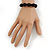 Unisex Black Glass Bead Teen Buddhist Bracelet On Silk String - view 3