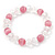 Pink/Transparent Glass Bead Flex Bracelet - 18cm Length - view 4
